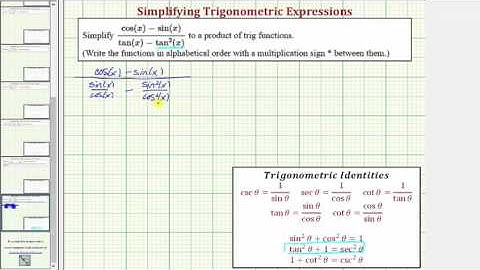 Ex: Simplify a Trigonometric Expression: (trig-trig)/(trig-trig^2)