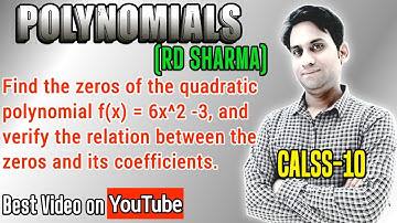 Find the zeros of the quadratic polynomial f(x) = 6x^2-3, and verify the relationship between the