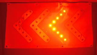 TRAFFIC DIRECTION ARROW CHEVRON FLASHING 36 RED LED's REFLECTIVE