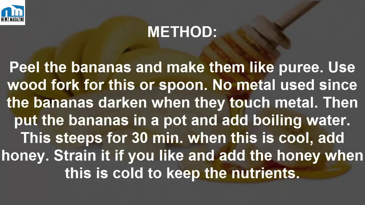 Banana, Water And Honey Bronchitis And Cough Remedy YouTube