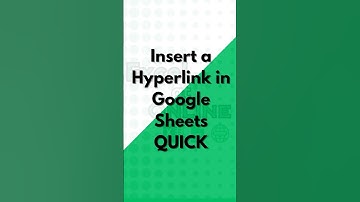 Insert a Hyperlink on Google Sheets QUICK
