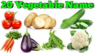 20 Vegetable Names 🥕। 20 सब्जियों के नाम | Vegetables Name in English and Hindi | Kids Learning