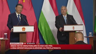 Orbán Viktor miniszterelnök és Hszi Csin ping a Kínai Népköztársaság elnökének sajtónyilatkozata