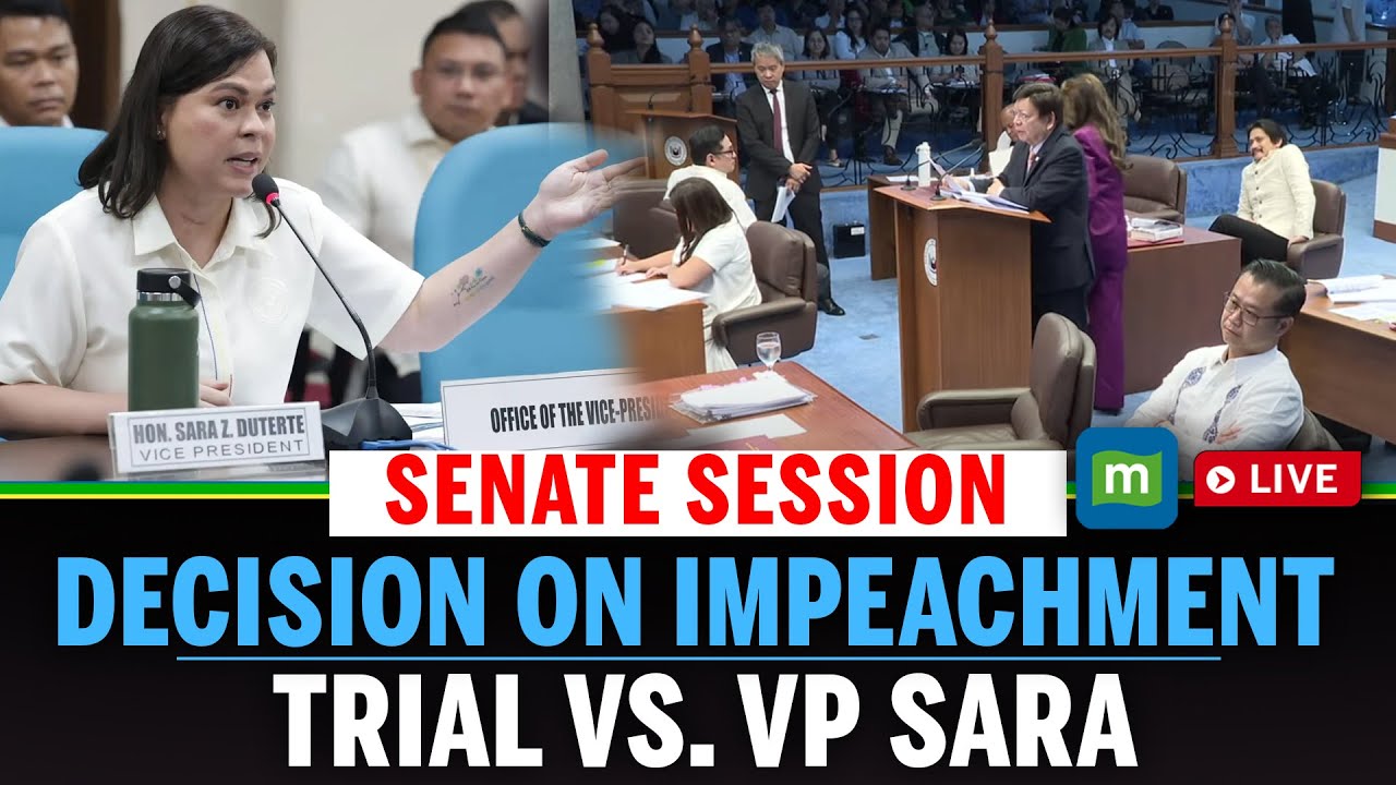 Philippines Senate Live: Senate Session Decision On Impeachment Trial Vs. Vp Sara