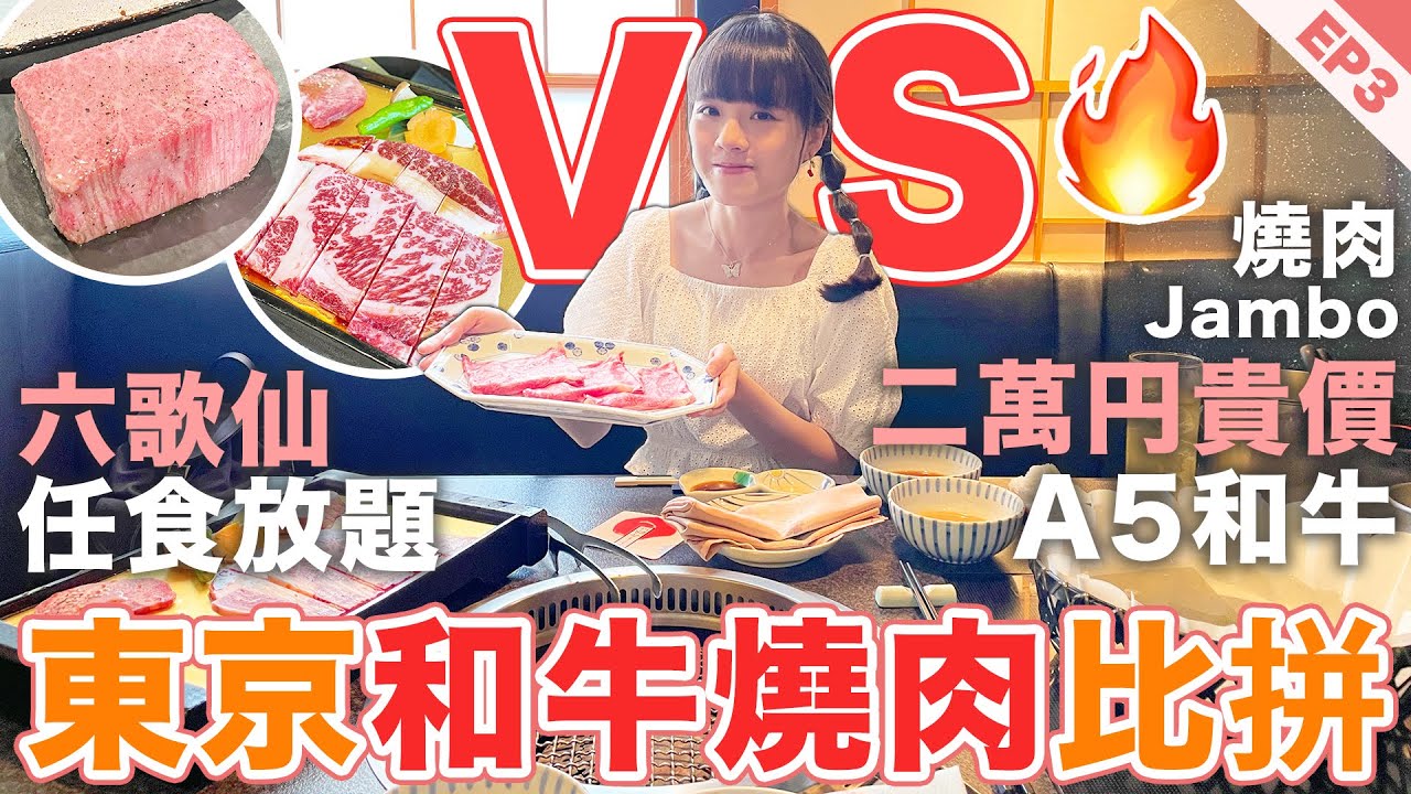 東京自由行❣️東京和牛燒肉比拼🔥六歌仙放題VS二萬円A5和牛超豪華😱想知邊間抵食好食要睇‼️平價任食放題新宿第一VS予約困難高評分貴價A5和牛名店｜日本旅遊2023｜東京vlog EP3｜小蛋花