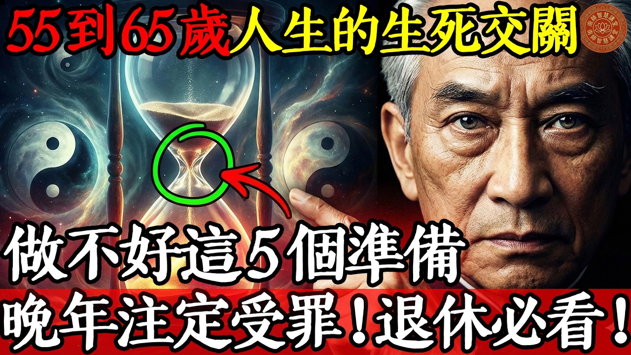 55到65歲是人生的生死交關！做不好這5個準備，晚年注定受罪！ #南懷瑾智慧 #退休必看 #因果福報#南懷瑾 #南懷瑾智慧 #55歲到65歲 #退休生活 #養生 #因果報應 #金剛經 #人生哲理