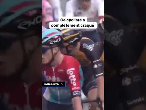 Ce cycliste met une énorme claque à un concurrent #shorts #cycling #cyclisme