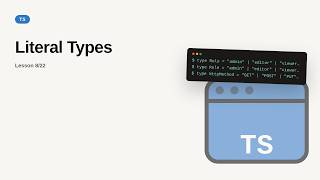 Literal Types | TypeScript Tutorial for Beginners
