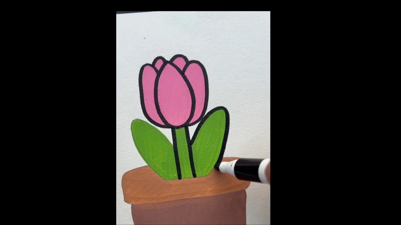 Acrylic marker pen flower pot graffiti immersive painting curing pressure relieving sleep help