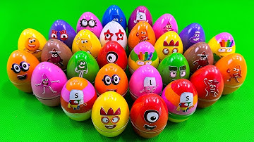 Rainbow SLIME Eggs: Digging Numberblocks Dinosaur Eggs with CLAY Coloring! Satisfying ASMR Videos