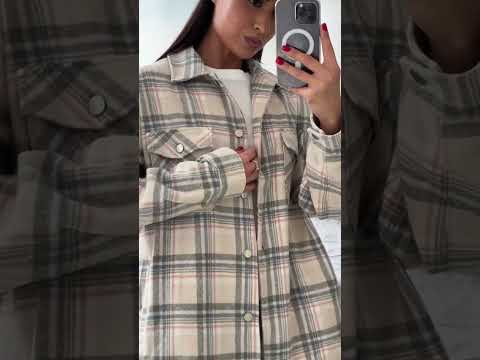 Жіноча куртка-сорочка у клітинку, видео 1