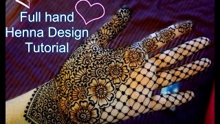 DIY: Beautiful palm hand mehndi henna design Tutorial for eid,brides and party
