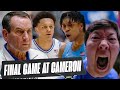 Coach ks final game at duke  unc vs no 4 duke full game highlights