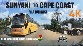 Sunyani To Cape Coast Road Travel Via Kumasi with a Mercedes Benz W202 C180 in Ghana 4K