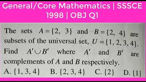 General/Core Mathematics | Sets And Operations On Sets | SSSCE 1998 | OBJ Q1