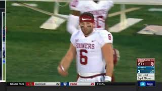 Oklahoma QB Baker Mayfield gives Kansas an inappropriate gesture after TD