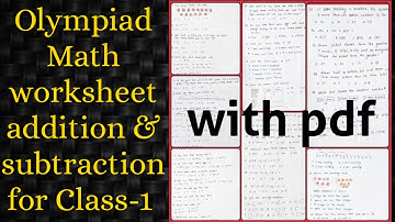 Olympiad Math Worksheets Part2 for Grade-1||Addition & Subtraction questions for Olympiad Class-1||
