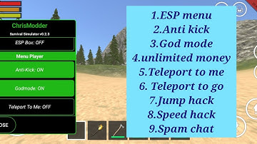 Survival Simulator V0.2.3 Mod Menu (Chris mod). #survivalgame #apk #apkmod
