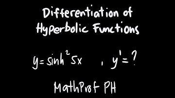 Differentiation of Hyperbolic Functions Differential Calculus Feliciano and Uy Part 1