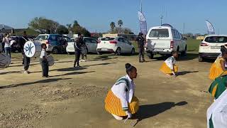 The Heidedal Primary Schools Drum Majorettes Performing at the George Netball World Cup Fan Park