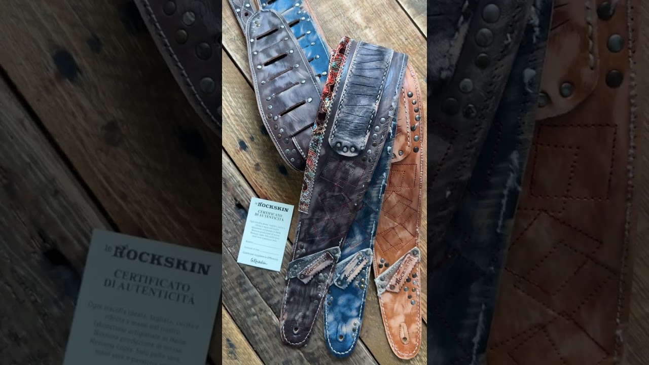 Vintage Leather Guitar Strap Hand Dyed - Handmade in Italy