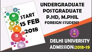delhi university foreign students admission 2018-19COMMENCED FROM 15 FEBUARY 2018
