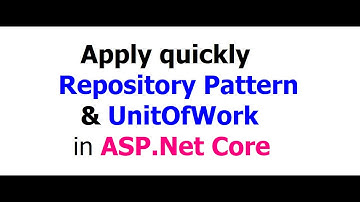 Repository & UnitOfWork patterns in ASP.NET Core (Web API)