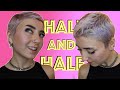 Pastel Half and Half Hair Color for SHAVED HEAD GIRLIES