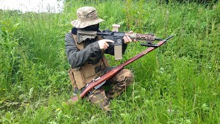 Mosin-Nagant sniper and AR15 Airsoft Gameplay at Raw War Paintball & Airsoft in Wigton UK