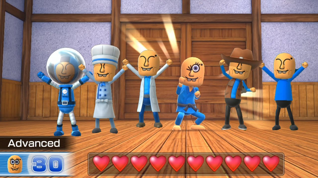 Wii Party U Minigames - Dojo Domination - Spongebob Gameplay