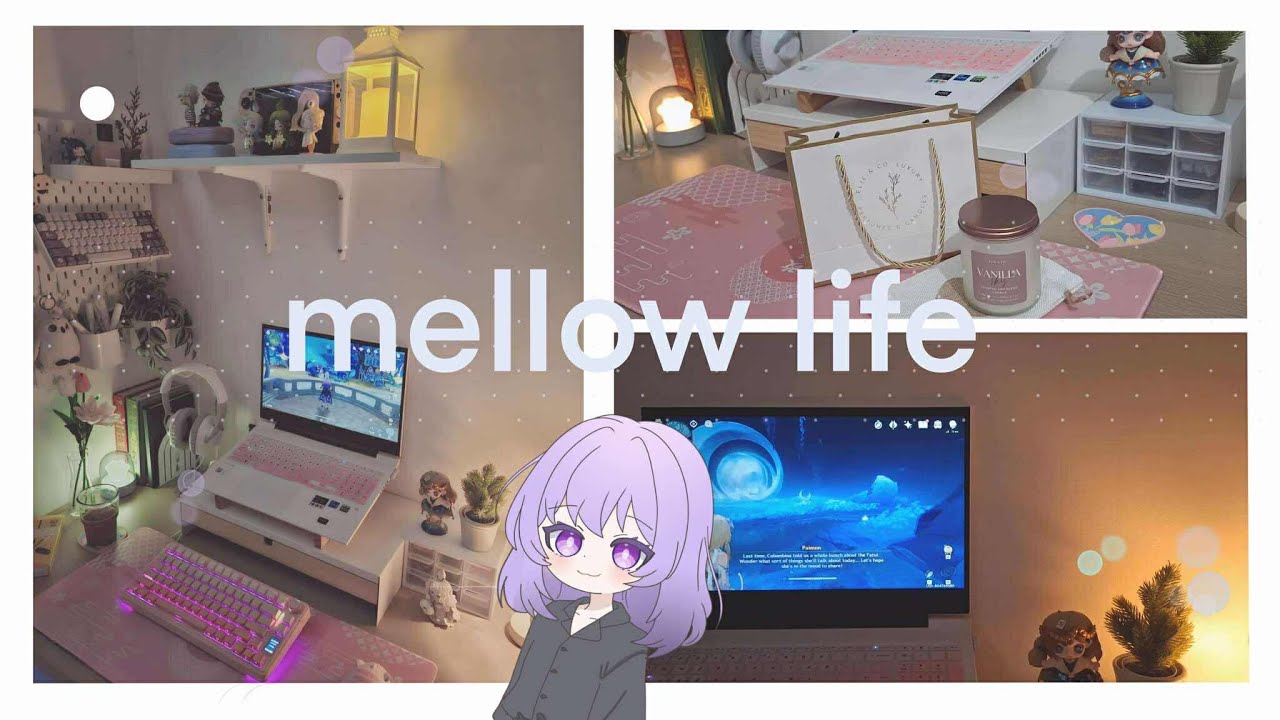 mellow life 🧋💻 desk refresh, work with me, game night