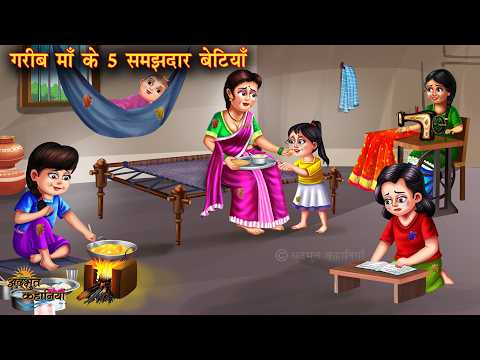 गरीब माँ के 5 समझदार बेटियाँ | Garib maa ki 5 samajdar betiya | Hindi Kahani | Moral Kahani | Hindi