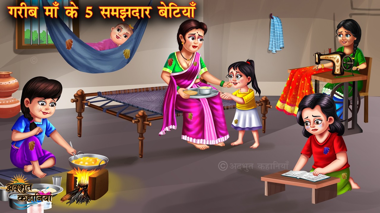 गरीब माँ के 5 समझदार बेटियाँ | Garib maa ki 5 samajdar betiya | Hindi Kahani | Moral Kahani | Hindi