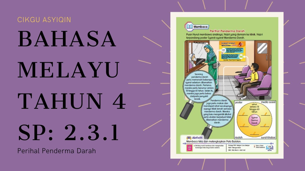 Bahasa Melayu Sk Tahun 4 Sp 2 3 1 Tajuk Perihal Penderma Darah Youtube