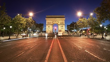 Paris Timelapse - Arc De Triomphe At Dusk. Stock Footage