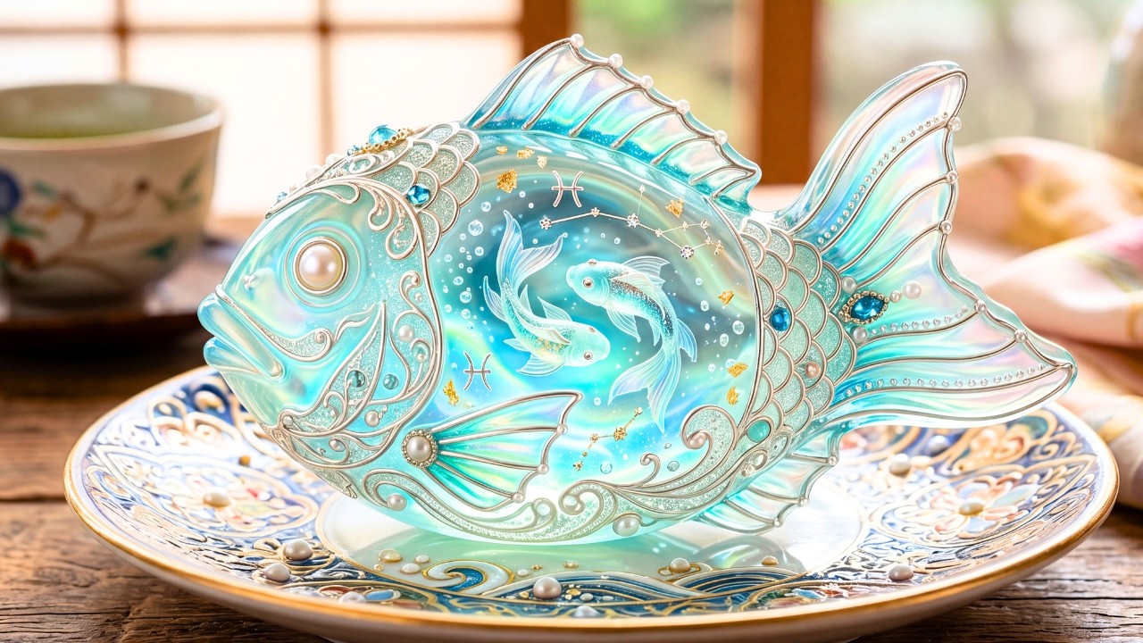 ASMR】12星座モチーフのガラス和菓子カット｜Cutting Glass Wagashi