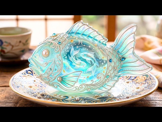 【ASMR】12星座モチーフのガラス和菓子カット｜Cutting Glass Wagashi Inspired by the 12 Zodiac Signs