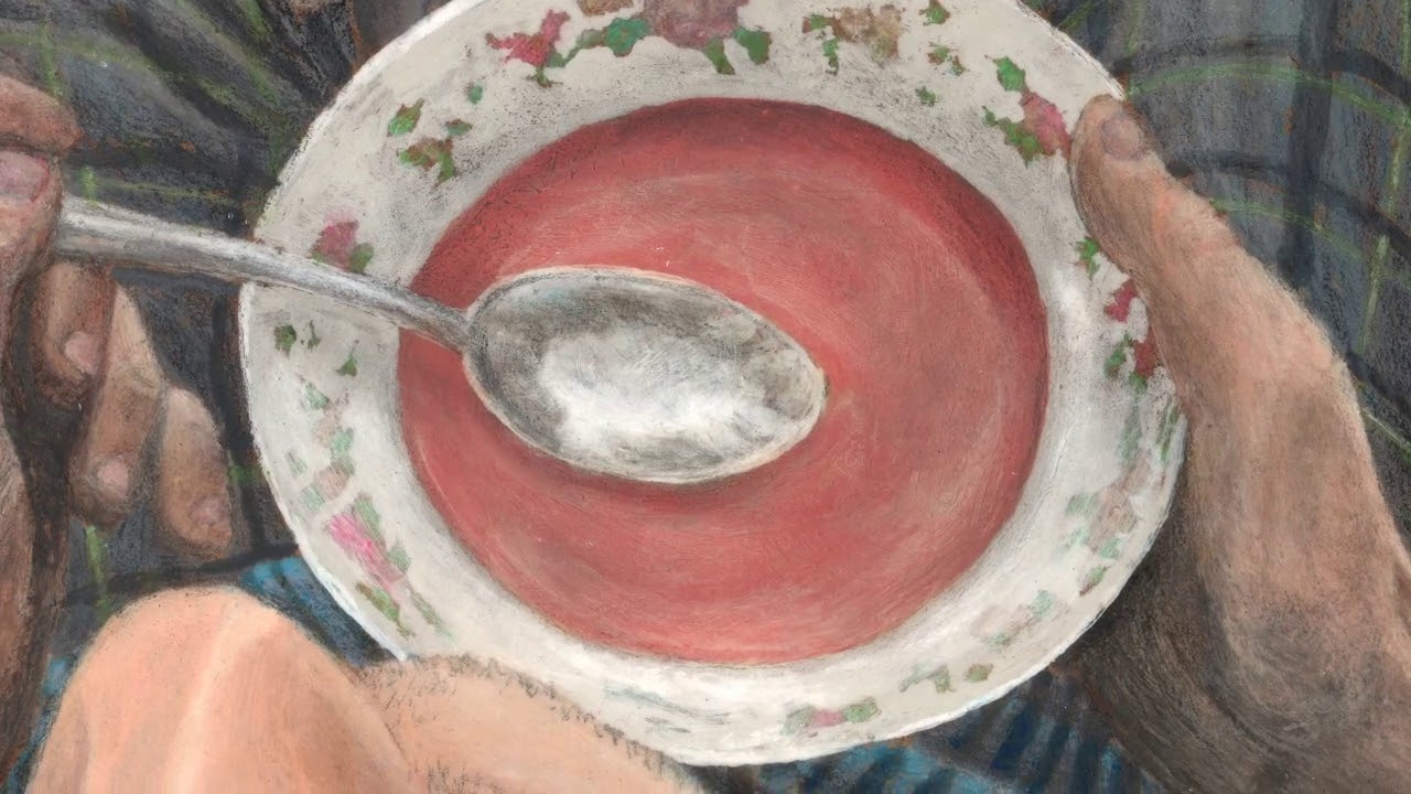 Zoom Into painting Lunch Break (Krzysztof Polaczenko)