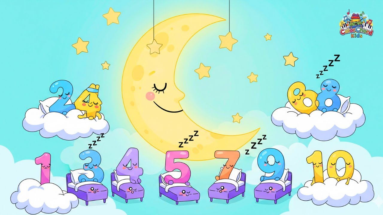 Sleepy Numbers Rhyme 🔢😴 | Counting Song for Kids | Bedtime Learning for Children