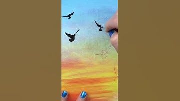 “Sunset Birds” full tutorial available on my YouTube channel! 🙂👩‍🎨 #shorts #shortsfeed
