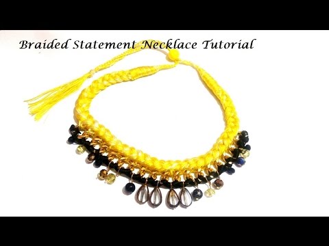 How to make Statement Necklace at home - YouTube