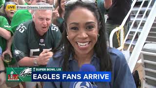 Eagles fans arrive for boat party in New Orleans