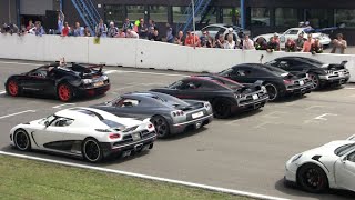 EPIC Koenigsegg Lineup, Revs, Acceleration, Fly Bys on Track