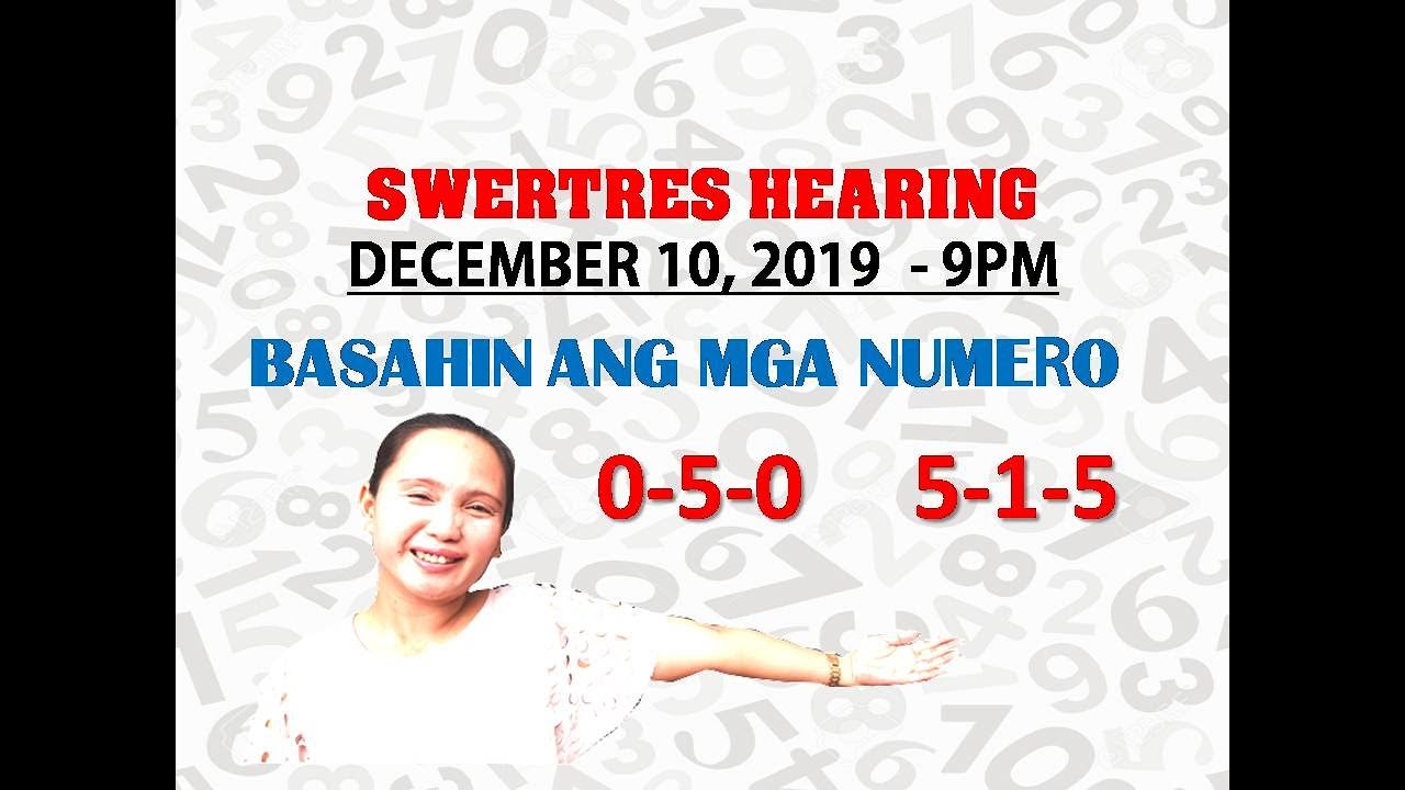 3D Swertres Hearing Today 9pm Forecast December 10, 2019 - Compatible also w| STL SWER3 3D Swertres Hearing Today 9pm Forecast December 10, 2019 - Compatible also w| STL SWER3