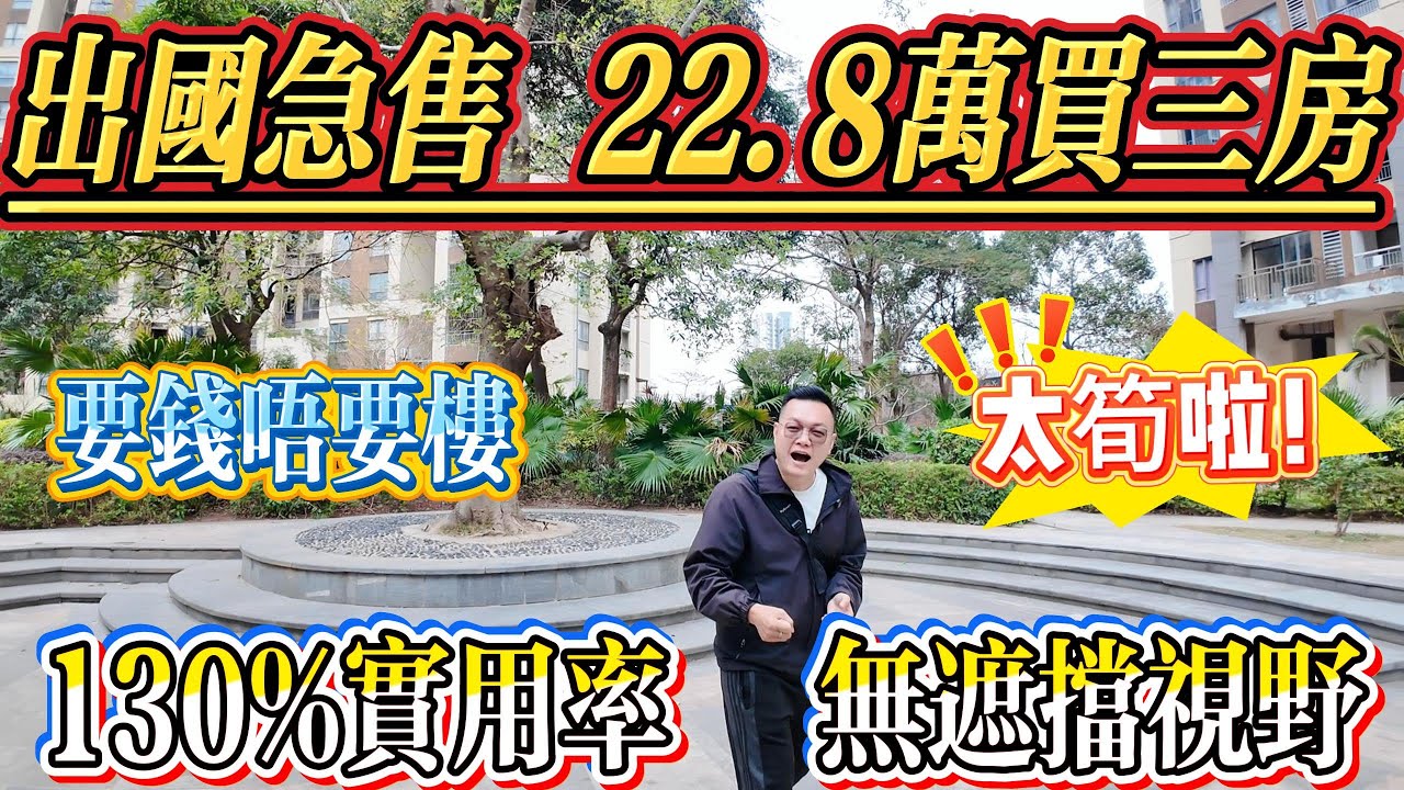 業主出國急售，要錢唔要樓！22.8 萬買三房，真係太筍啦！實用率仲高達 130%，景觀開揚完全無遮擋！#大亞灣 #惠州 #房地产 #港人置業 #home #二手筍盤