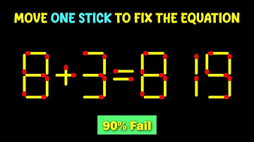 Matchstick puzzle with answer | Math puzzle game | Fix The Equation by moving 1 stick | Improve IQ
