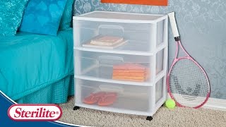 Sterilite Wide 3 Drawer Cart
