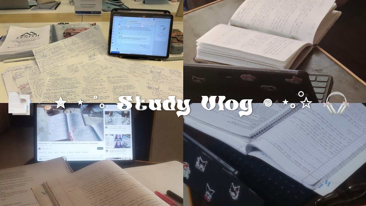 STUDY VLOG⭐ romanticizing studying, homework, cramming for finals, waking up at 5AM 🩰🐚