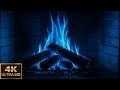 4K Ambient Blue Fireplace | 10 Hours | Cozy TV Background &amp; Screensaver