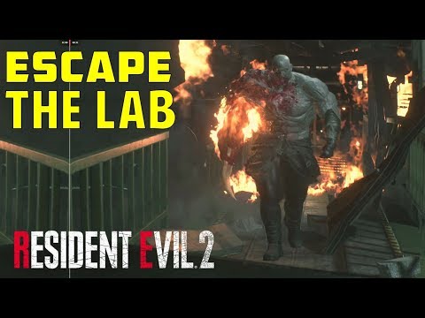 Video: Resident Evil 2 - Escapeing Laboratory And How To Beat Final Boss Super Tyrant